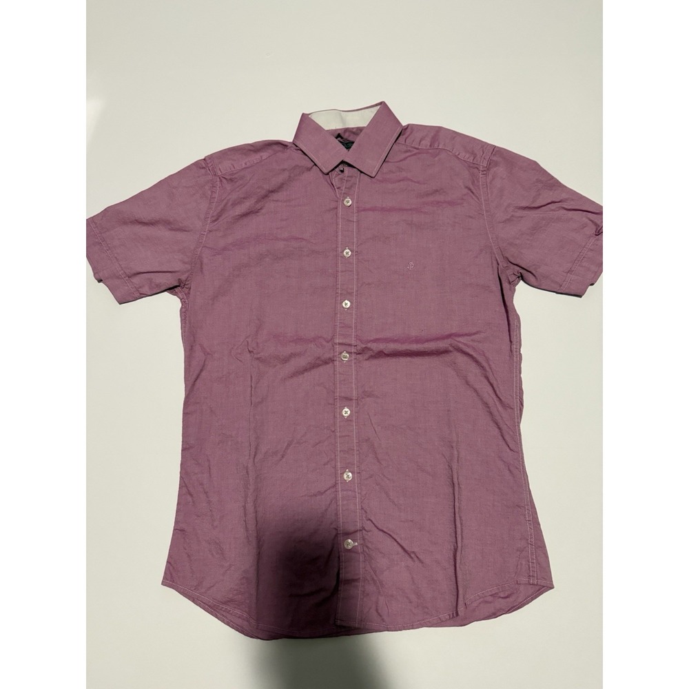 Fernando Pena Men Small Mauve Button Down Shirt Cotton Casual Logo Minimalist